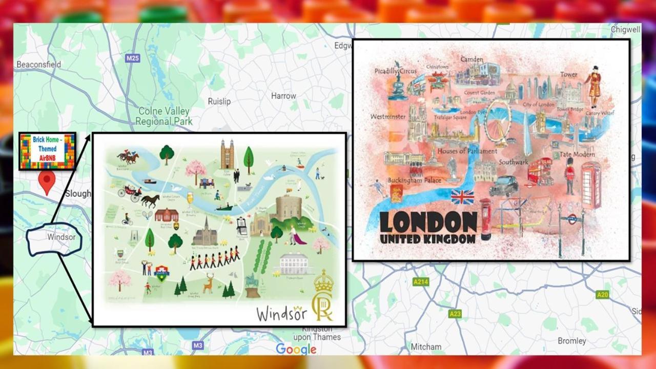 Royal Brick Home - Sleeps 5 To 6 - No Ulez - Tube Nearby - Free Parking - Lego Themed Slough Luaran gambar